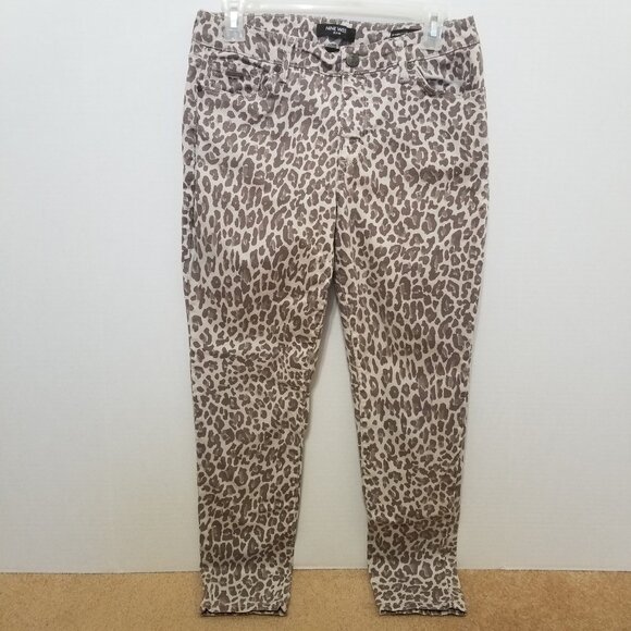 Nine West jeans 6 Gramercy Skinny Ankle leopard cheetah animal print denim - Picture 1 of 12